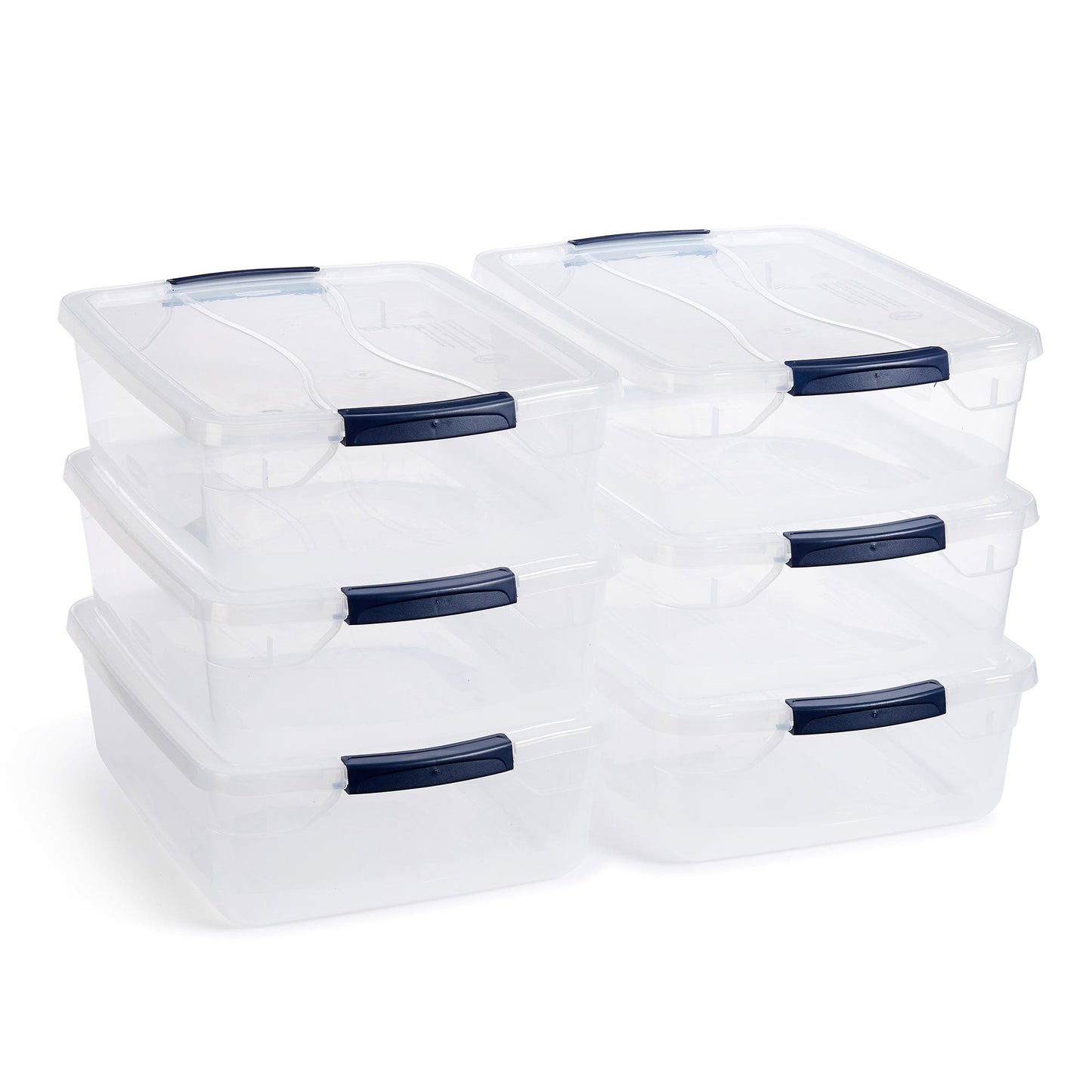 Rubbermaid Cleverstore 17 Quart Plastic Storage Tote Container with Lid (6 Pack)