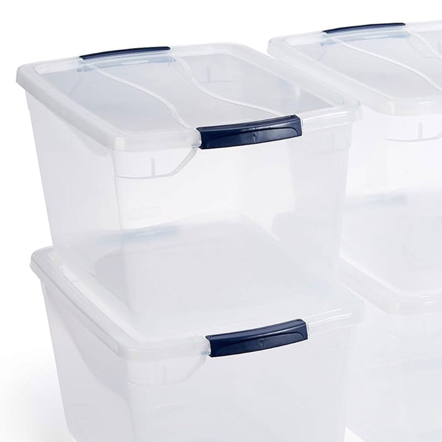 Rubbermaid Cleverstore 32 Quart Plastic Storage Tote Container with Lid (6 Pack)