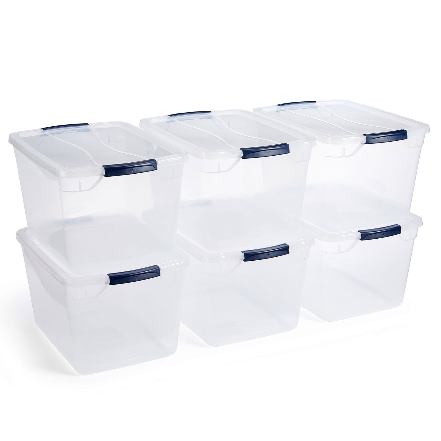 Rubbermaid Cleverstore 32 Quart Plastic Storage Tote Container with Lid (6 Pack)