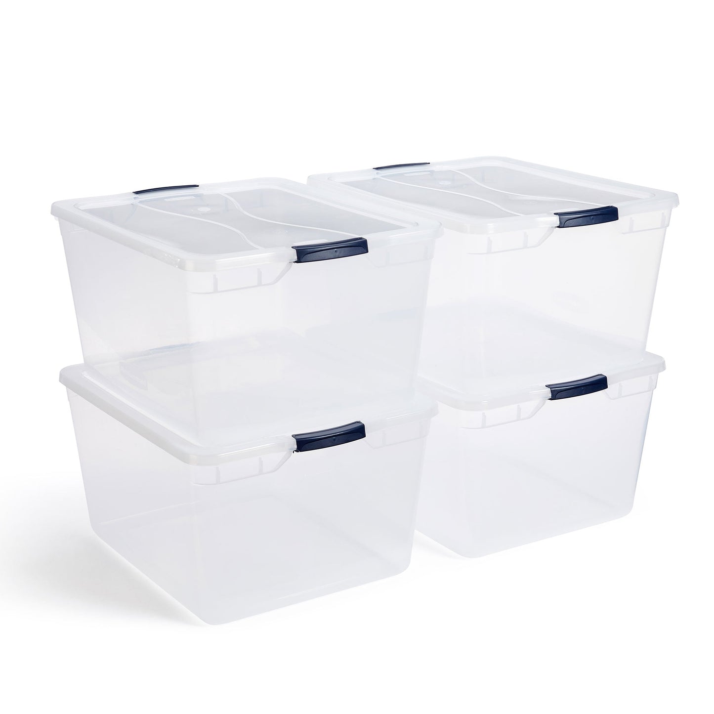 Rubbermaid Cleverstore 74 Qt Latching Plastic Storage Container & Lid (4 Pack)