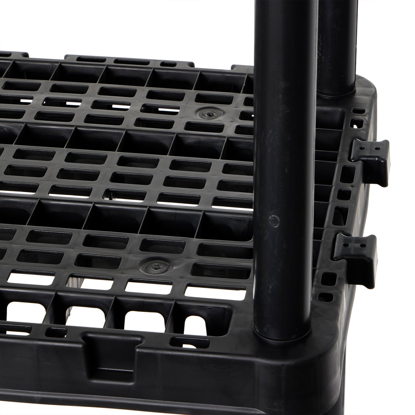 Gracious Living 5 Shelf Knect-A-Shelf Ventilated Heavy Duty Storage, Black 2Pack