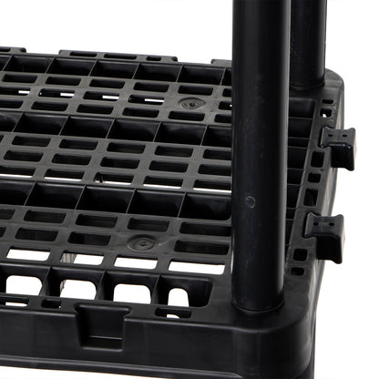 Gracious Living 5 Shelf Knect-A-Shelf Ventilated Heavy Duty Storage, Black 2Pack