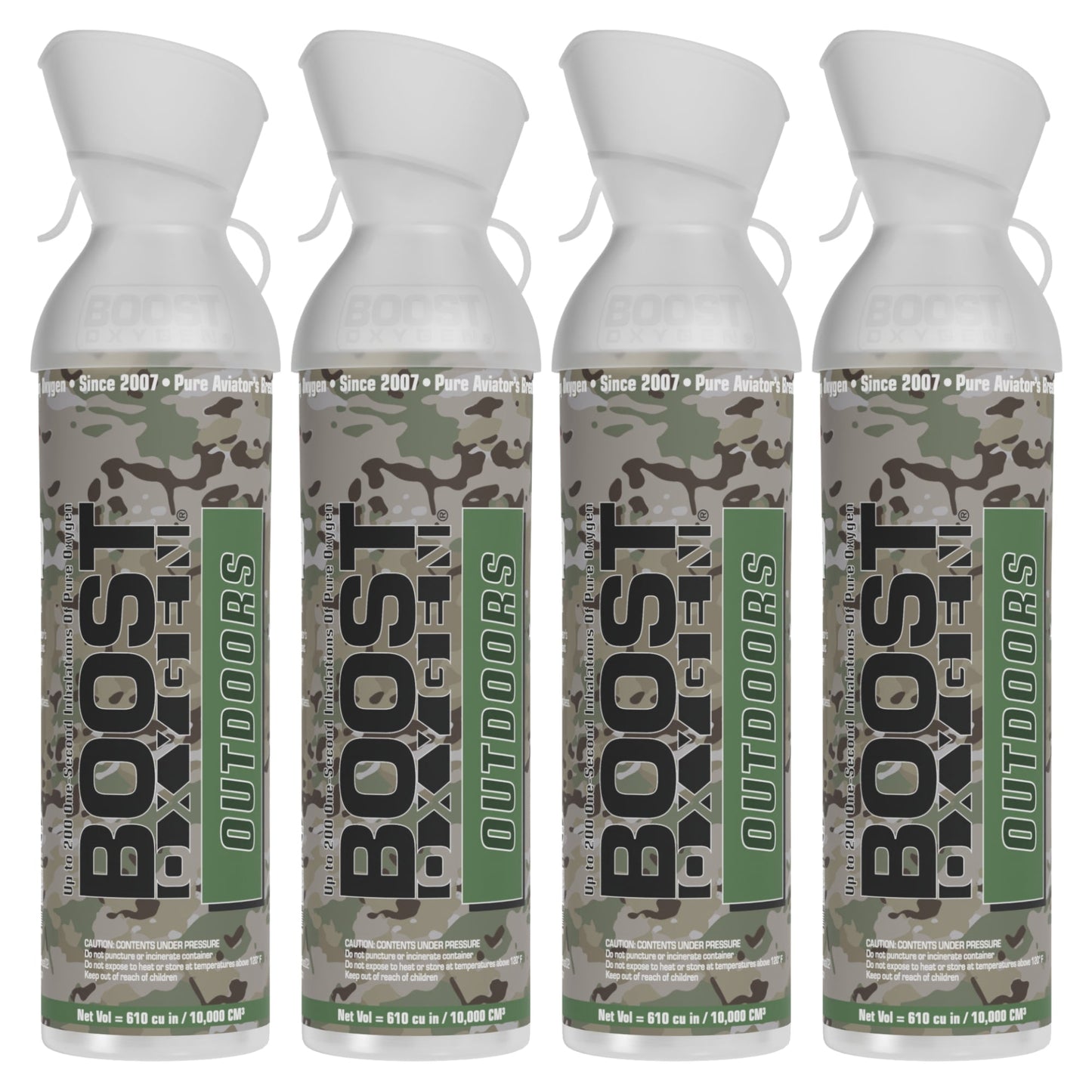 Boost Oxygen Large OUTDOORS Natural Aroma 10 Liter Canister for Support, 4 Pack