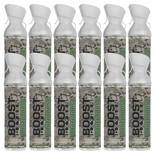 Boost Oxygen Large OUTDOORS Natural Aroma 10 Liter Canister for Support, 12 Pack