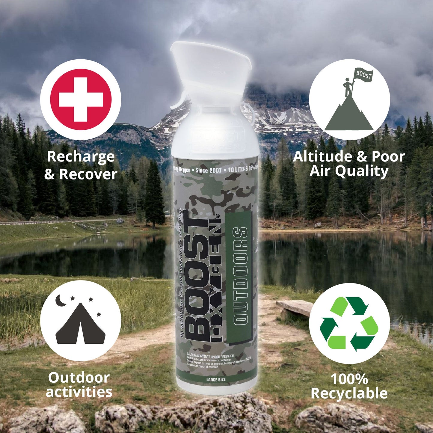 Boost Oxygen Large OUTDOORS Natural Aroma 10 Liter Canister for Support, 12 Pack - Find Fresh Goods