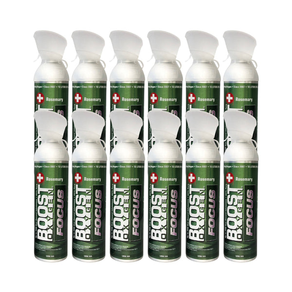 Boost Oxygen Think Tank Natural Portable 10 L Canned Oxygen, Rosemary (12 Pack)