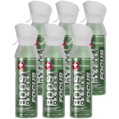Boost Oxygen 5 L Think Tank Natural Portable Canned Oxygen, Rosemary (6 Pack)
