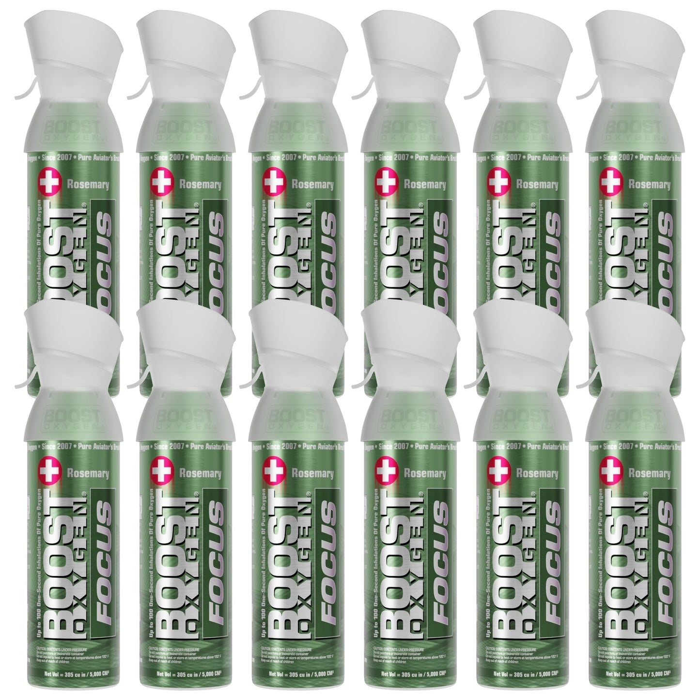 Boost Oxygen 5 L Think Tank Natural Portable Canned Oxygen, Rosemary (12 Pack)