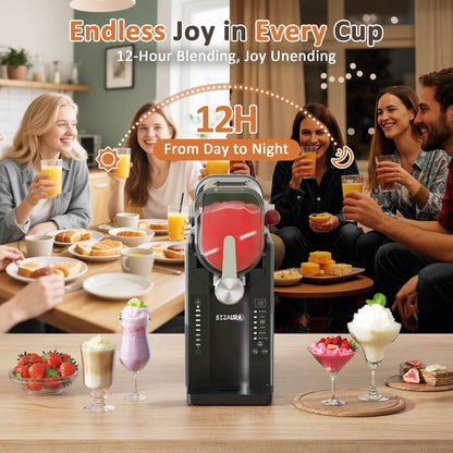 BIZAURA Slushie Machine, Slushy Machine for Home No Ice Need, Professional Frozen Drink Maker, 6 Presets for Milkshakes, Frappés, Slush, Ice Cream
