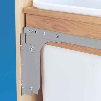 Rev-A-Shelf Double Pullout Top Mount Trash Can 50 qt., White, 4WCTM-2150DM-2