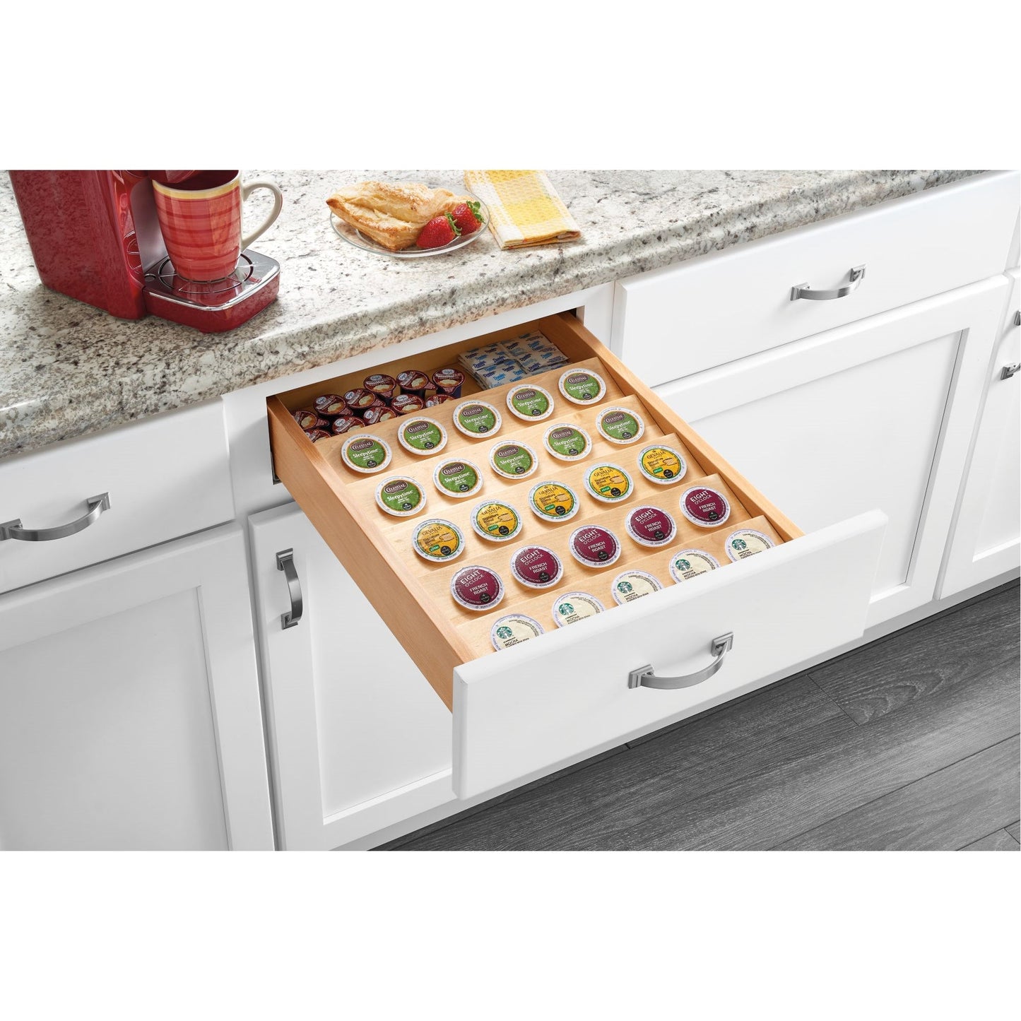 Rev-A-Shelf 16'' Custom Wooden Kitchen Drawer Insert for K-Cup, 4CDI-18
