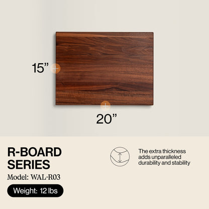 John Boos Walnut Wood Edge Grain Reversible Cutting Board, 20 x 15 x 1.5 Inches
