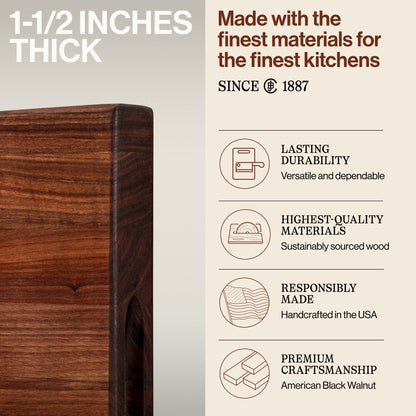 John Boos Walnut Wood Edge Grain Reversible Cutting Board, 20 x 15 x 1.5 Inches