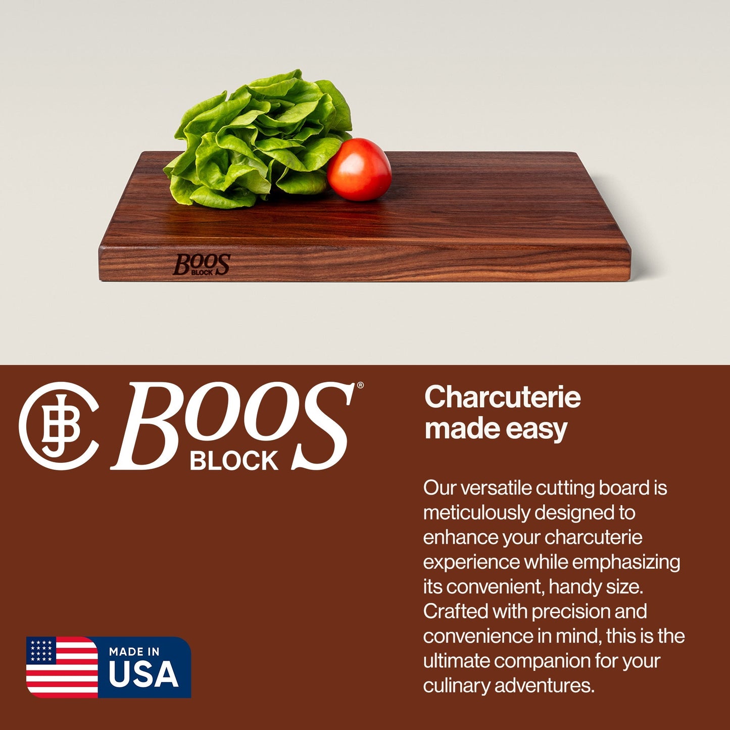 John Boos Walnut Wood Edge Grain Reversible Cutting Board, 20 x 15 x 1.5 Inches