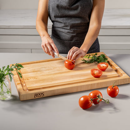 John Boos Large Maple Wood Edge Grain Reversible Cutting Board, 24" x 18" x 1.5"
