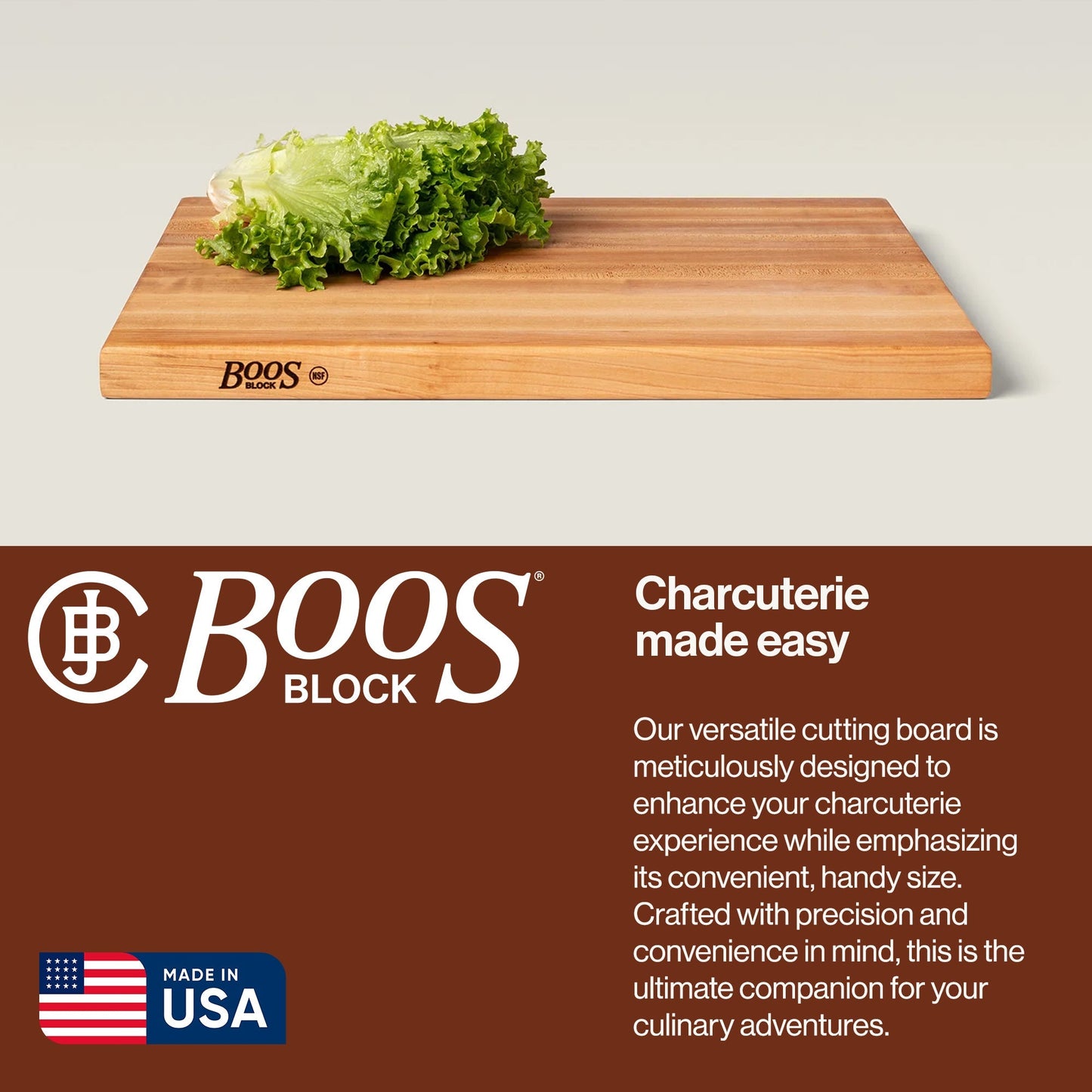 John Boos Maple Wood Edge Grain Reversible Cutting Board, 24 x 18 x 1.5 Inches