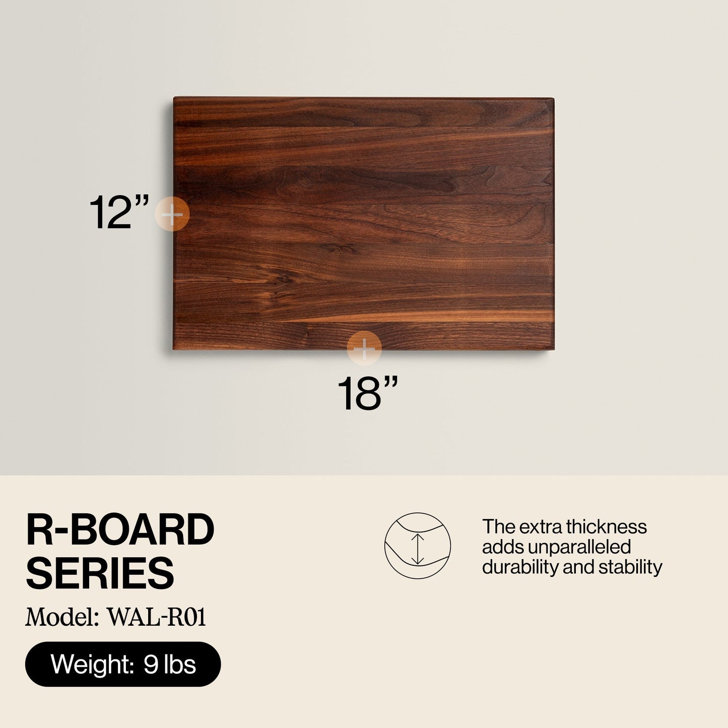John Boos Walnut Wood Edge Grain Reversible Cutting Board, 18 x 12 x 1.5 Inches