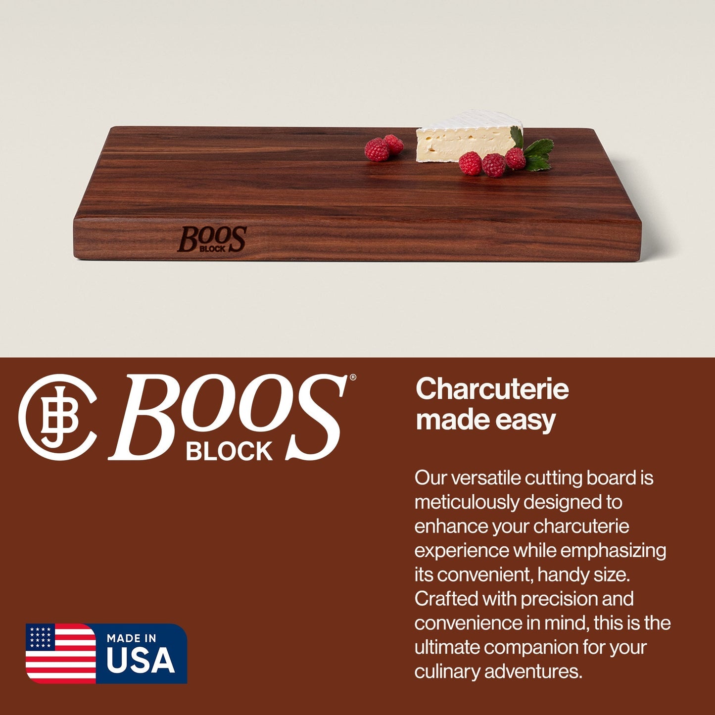 John Boos Walnut Wood Edge Grain Reversible Cutting Board, 18 x 12 x 1.5 Inches