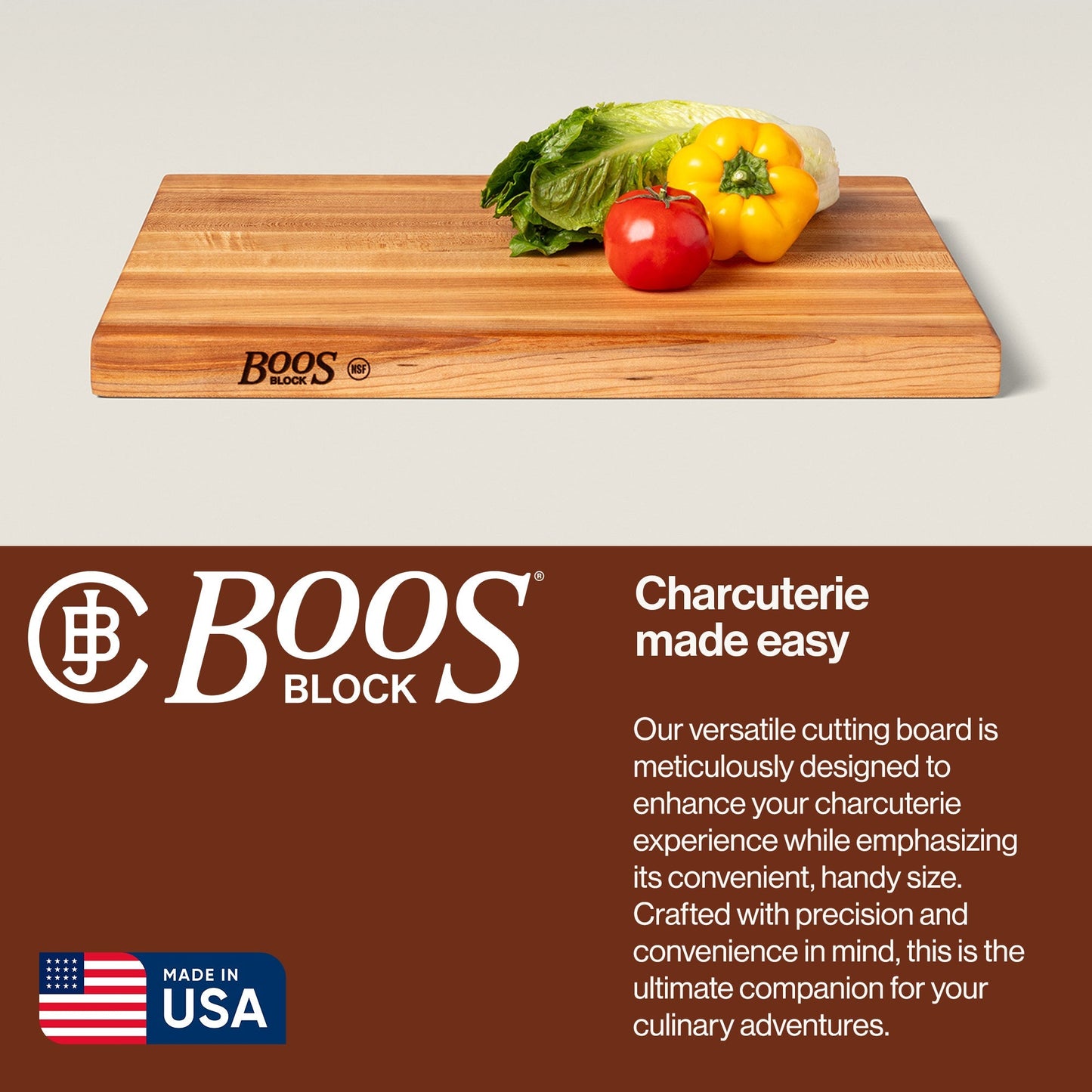 John Boos Maple Wood Edge Grain Reversible Cutting Board, 20 x 15 x 1.5 Inches