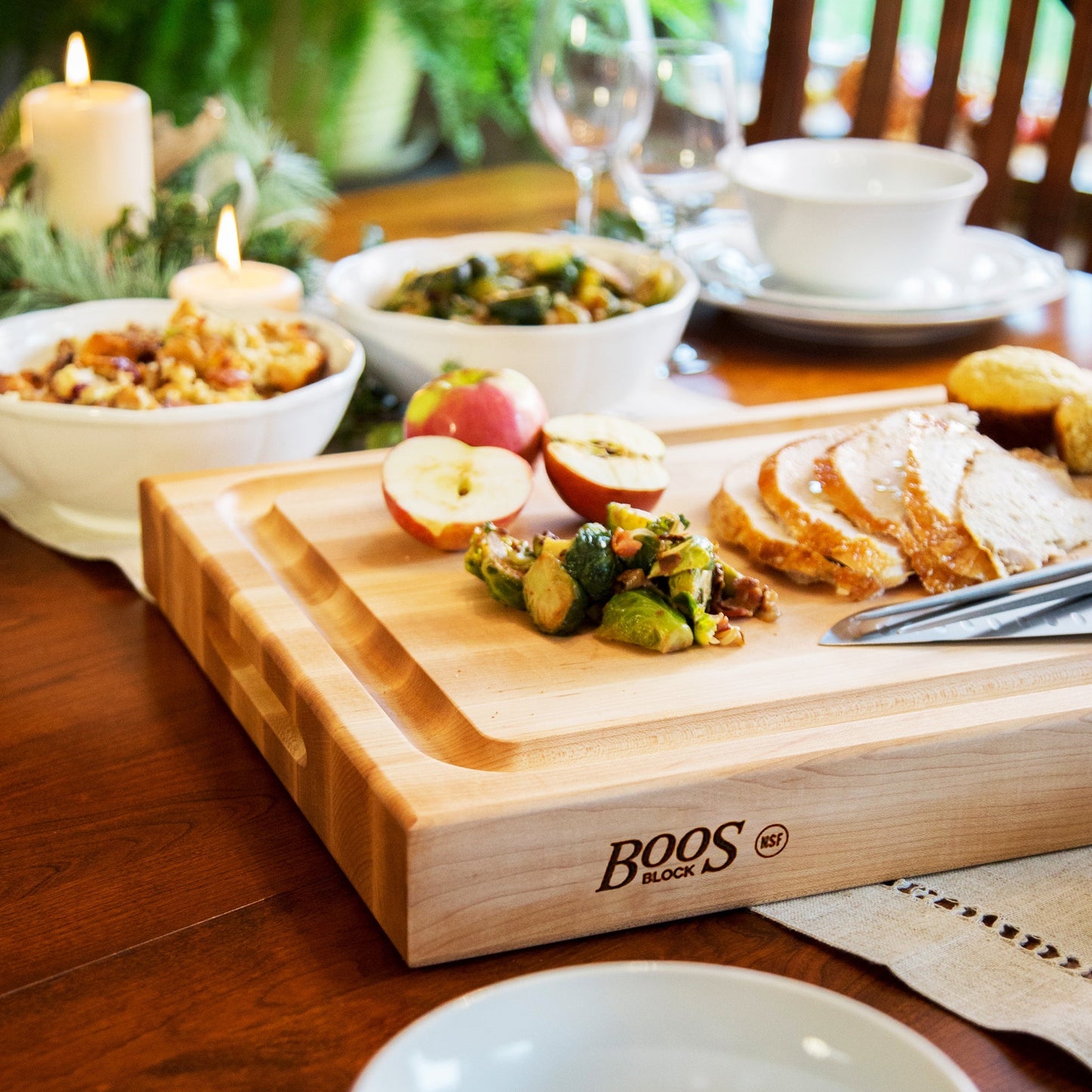 John Boos Maple Wood Edge Grain Reversible Cutting Board, 20 x 15 x 2.25 Inches