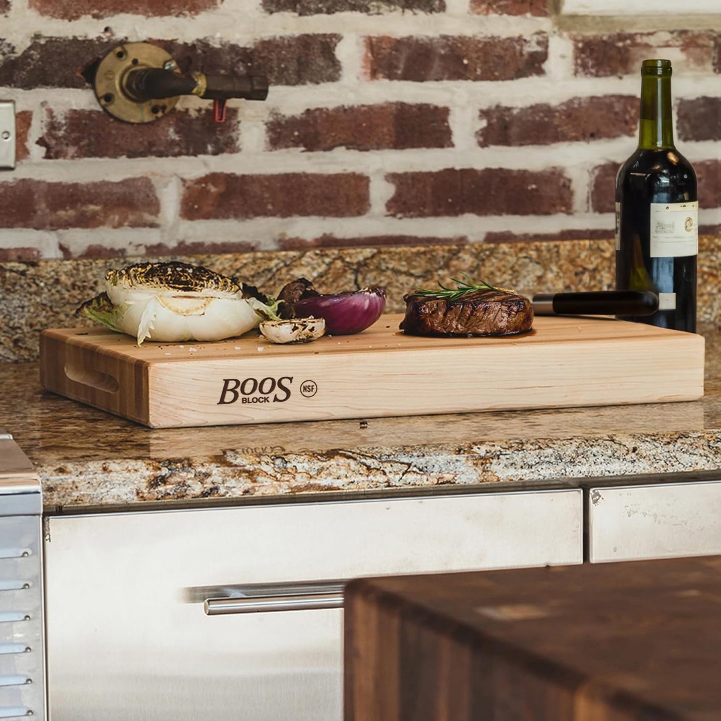 John Boos Maple Wood End Grain Cutting Board for Kitchen Prep, 24" x 18" x 2.25"