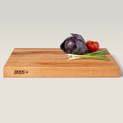 John Boos Maple Wood End Grain Cutting Board for Kitchen Prep, 24" x 18" x 2.25"