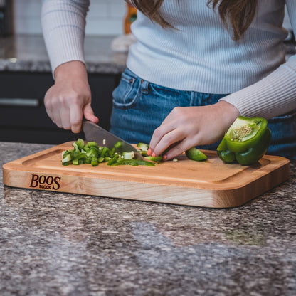 John Boos Prestige Maple Wood Edge Grain Kitchen Cutting Board,20" x 15" x 1.25"