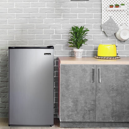 Magic Chef MCBR350S2 3.5 Cubic Foot Compact Mini Fridge with Freezer, Silver