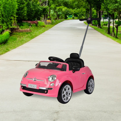 Best Ride On Cars 2-in-1 Fiat 500 Model Baby Toddler Toy Push Car Stroller, Pink