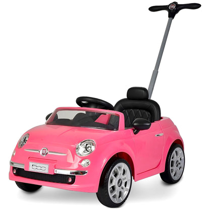 Best Ride On Cars 2-in-1 Fiat 500 Model Baby Toddler Toy Push Car Stroller, Pink
