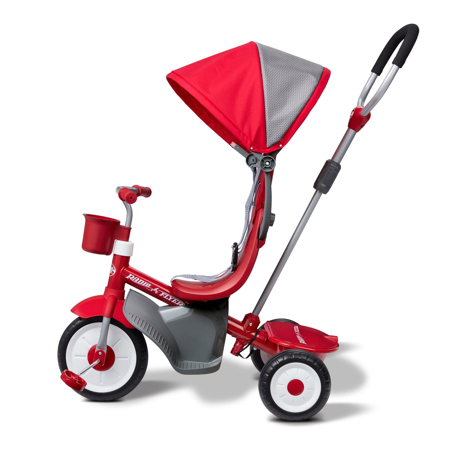 Radio Flyer EZ Fold 4-in-1 Stroll 'N Trike Infant Toddler Stroller Tricycle, Red