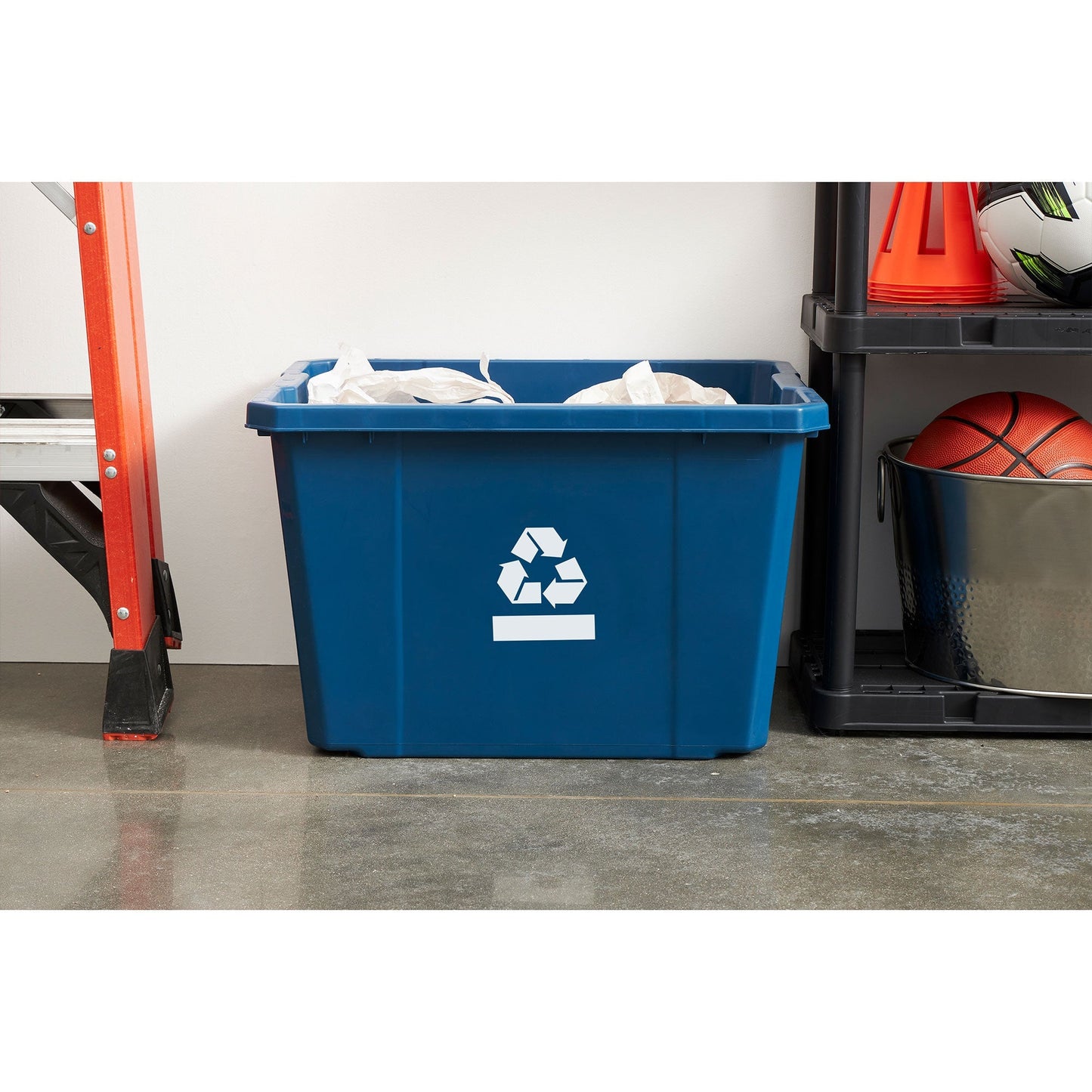 Gracious Living Medium Curbside Blue Box 17 Gallon Home Recycling Bin (12 Pack)