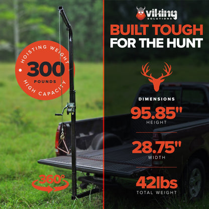 Viking Solutions VKS-VRJ201 Rack Jack II Hitch Mounted Hoist for Game Animals