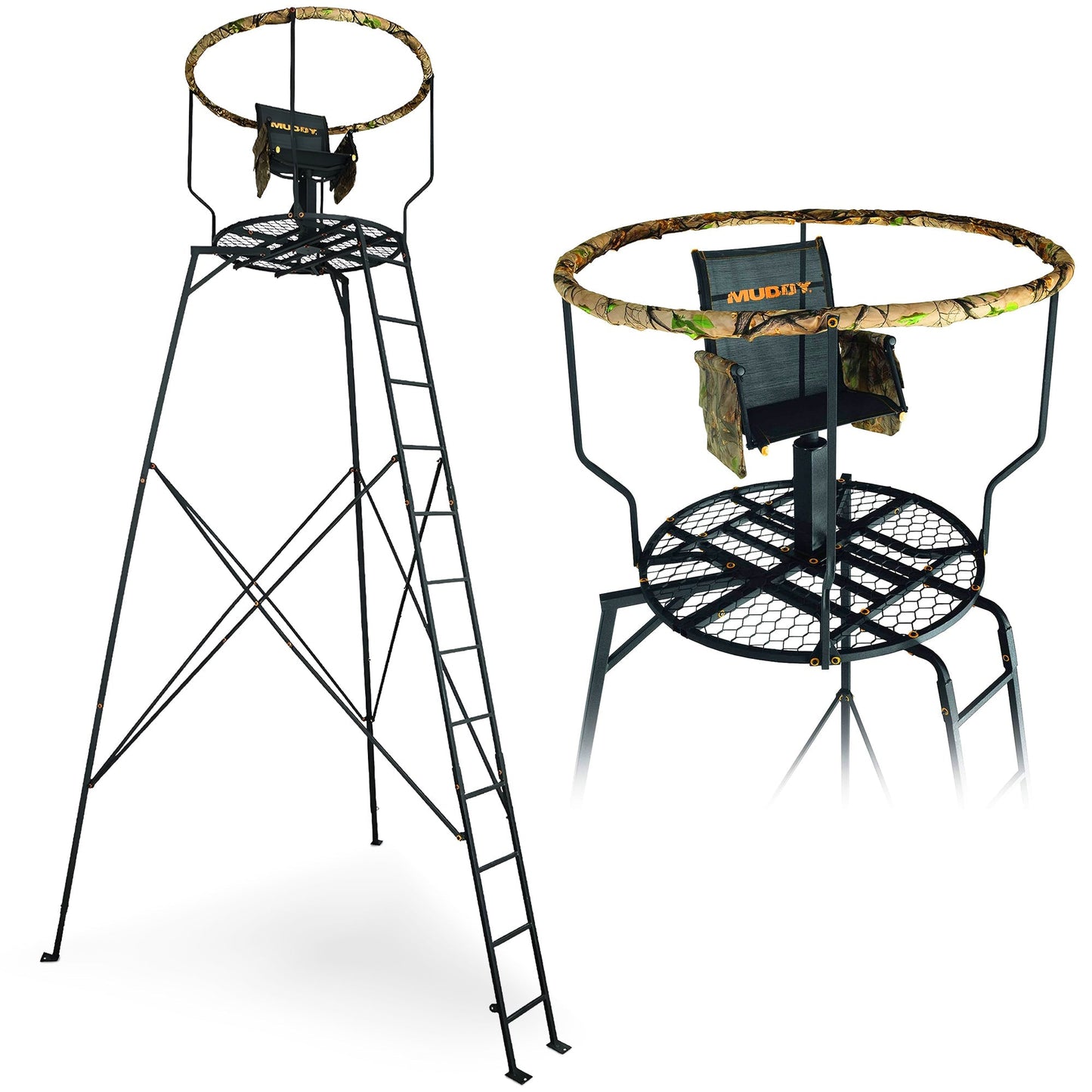 Muddy 16' Liberty Tripod Stand Hunting Gear with Flex Tek Seat Hunting Chair