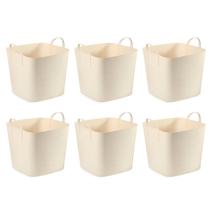 Life Story Tub Basket 6.6 Gal Plastic Storage Tote Bin w/ Carry Handles (6 Pack)