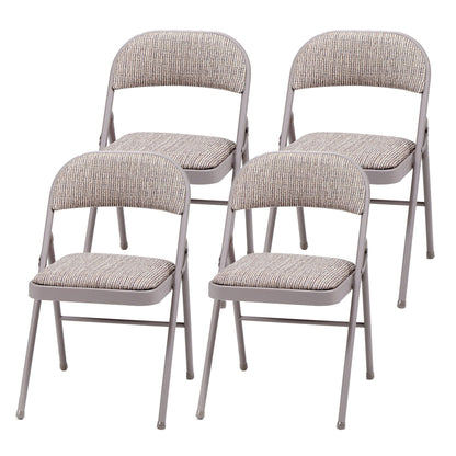 MECO Sudden Comfort Deluxe Fabric Padded Folding Chair Set, Chicory Lace(4 Pack)