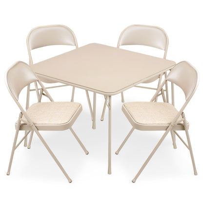 MECO Sudden Comfort 5 Piece 34x34 Card Table and 4 Chairs Folding Furniture Set