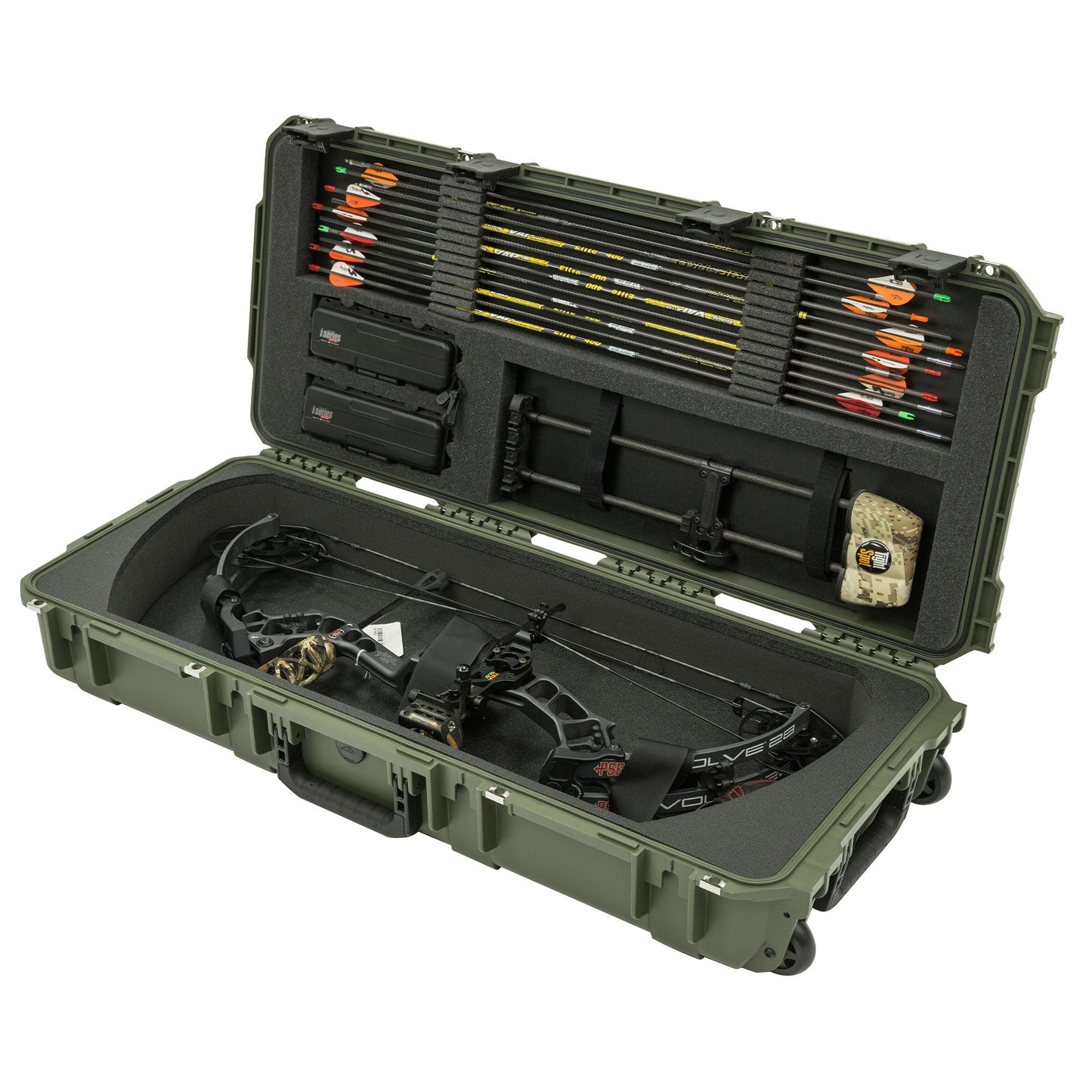 SKB Cases 3614 Hard Plastic Exterior Parallel Limb Bow Crossbow Case, Green