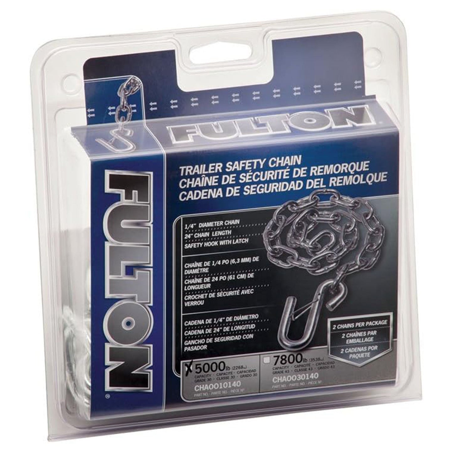 Fulton 24 Inch Trailer Hitch, Durable Steel Safety Chain with S-Hook and Latch - Find Fresh Goods