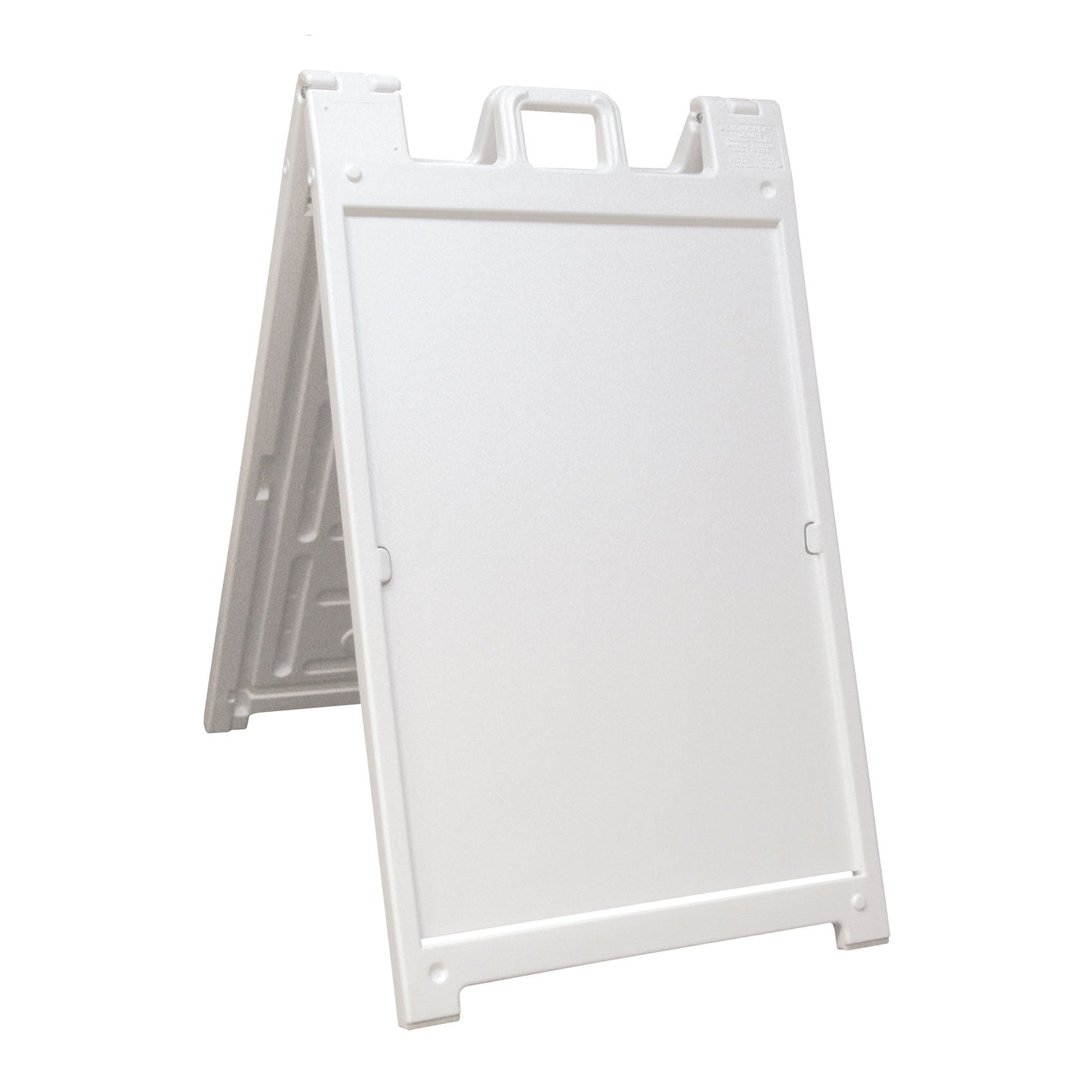 Plasticade Deluxe Signicade Portable Folding Double Sided Sign Stand, White