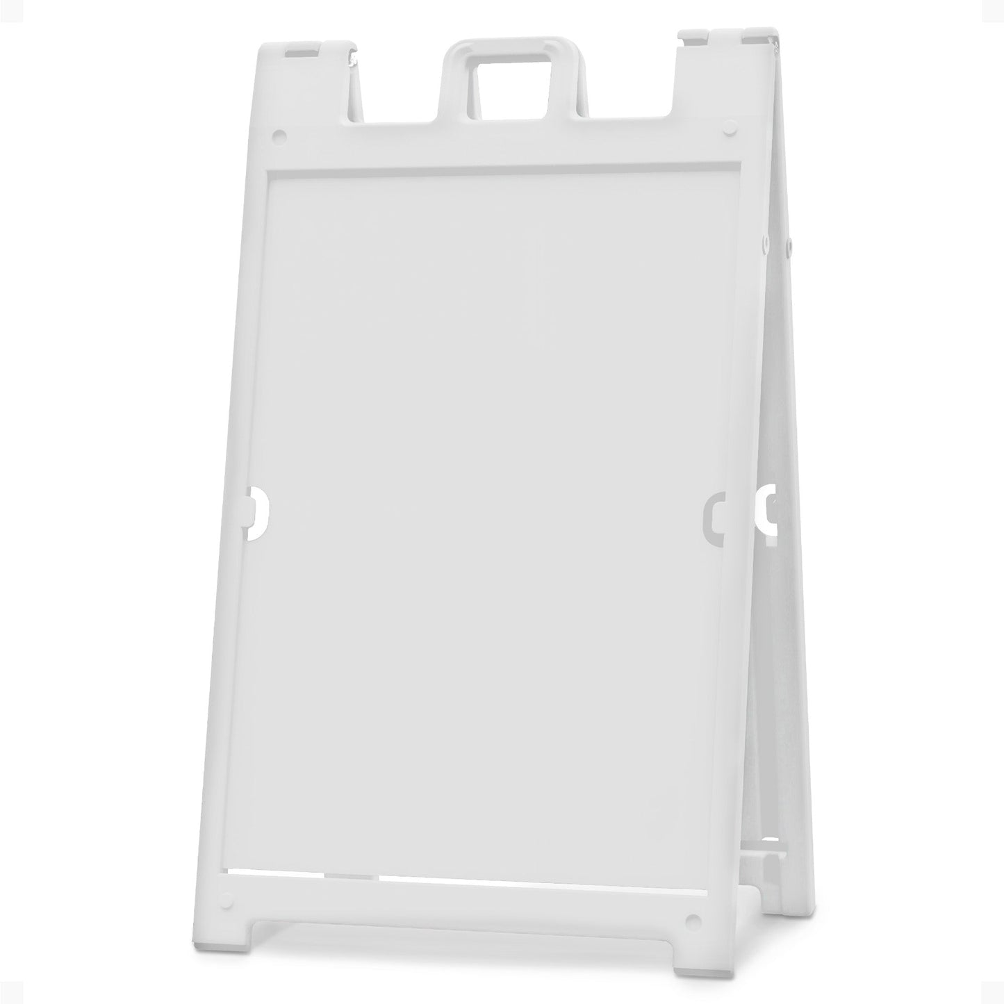 Plasticade Deluxe Signicade Portable Folding Double Sided Sign Stand, White