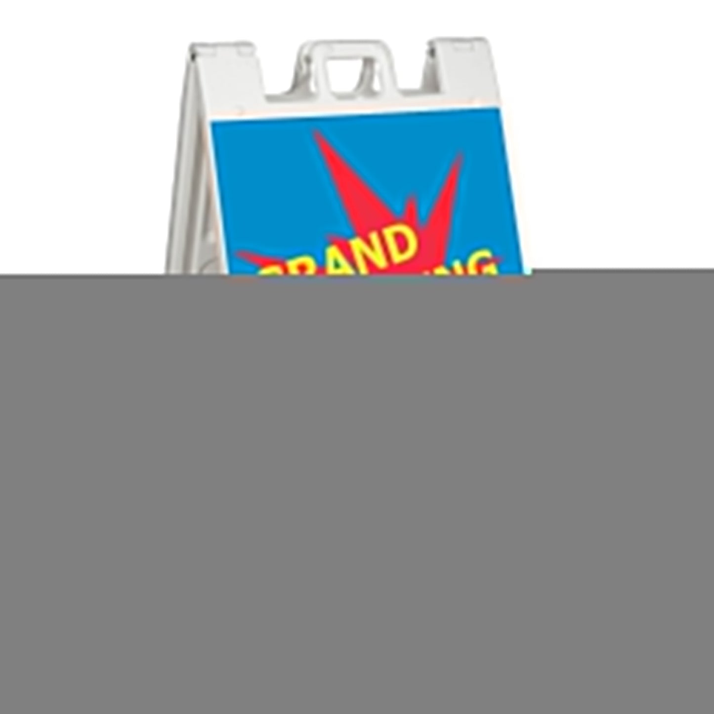 Plasticade Deluxe Signicade Portable Folding Double Sided Sign Stand, White
