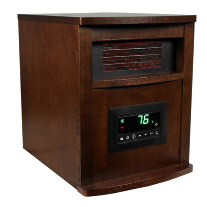 Lifesmart 6 Element 1500W Electric Infrared Quartz Space Heater, Brown (2 Pack)