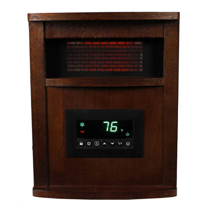 Lifesmart 6 Element 1500W Electric Infrared Quartz Space Heater, Brown (2 Pack)