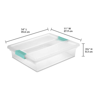 Sterilite Plastic Large Clip Bin Clear, 6 Pack & Mini Clip Storage Box, 6 Pack