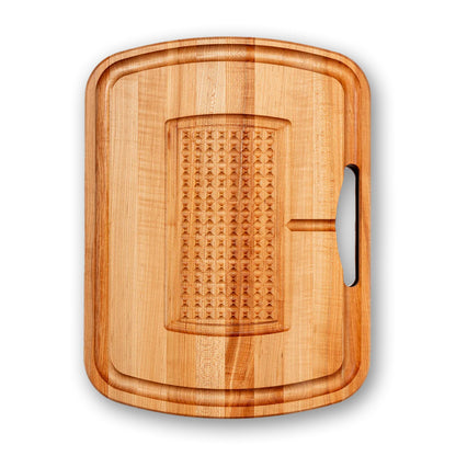 John Boos Block Reversible Wood Carving Board with Juice Groove & Tray, Maple