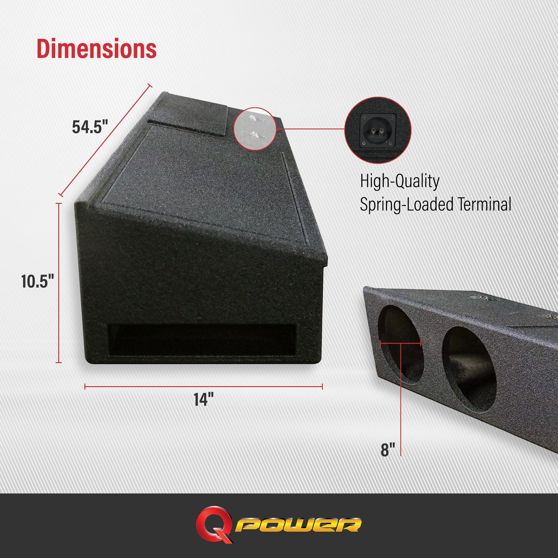 Q Power QBFORDFF09208 8 Inch Dual Port Subwoofer Box for Ford F150, F250, & F350 - Find Fresh Goods