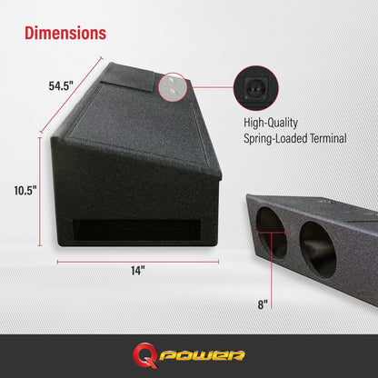 Q Power QBFORDFF09208 8 Inch Dual Port Subwoofer Box for Ford F150, F250, & F350 - Find Fresh Goods