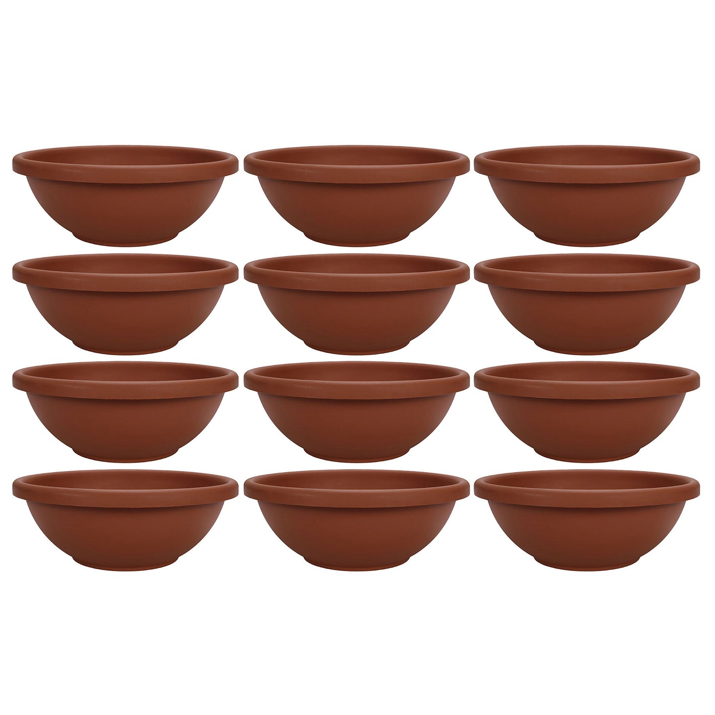 HC Companies 18 Inch Resin Garden Bowl Planter Pot, Terra Cotta Clay (12 Pack)