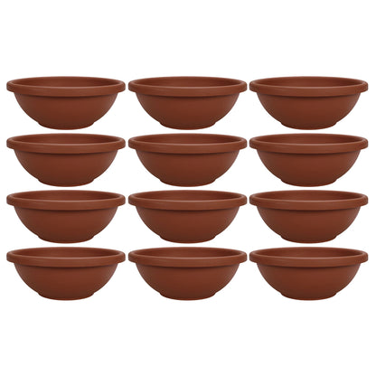 HC Companies 18 Inch Resin Garden Bowl Planter Pot, Terra Cotta Clay (12 Pack)